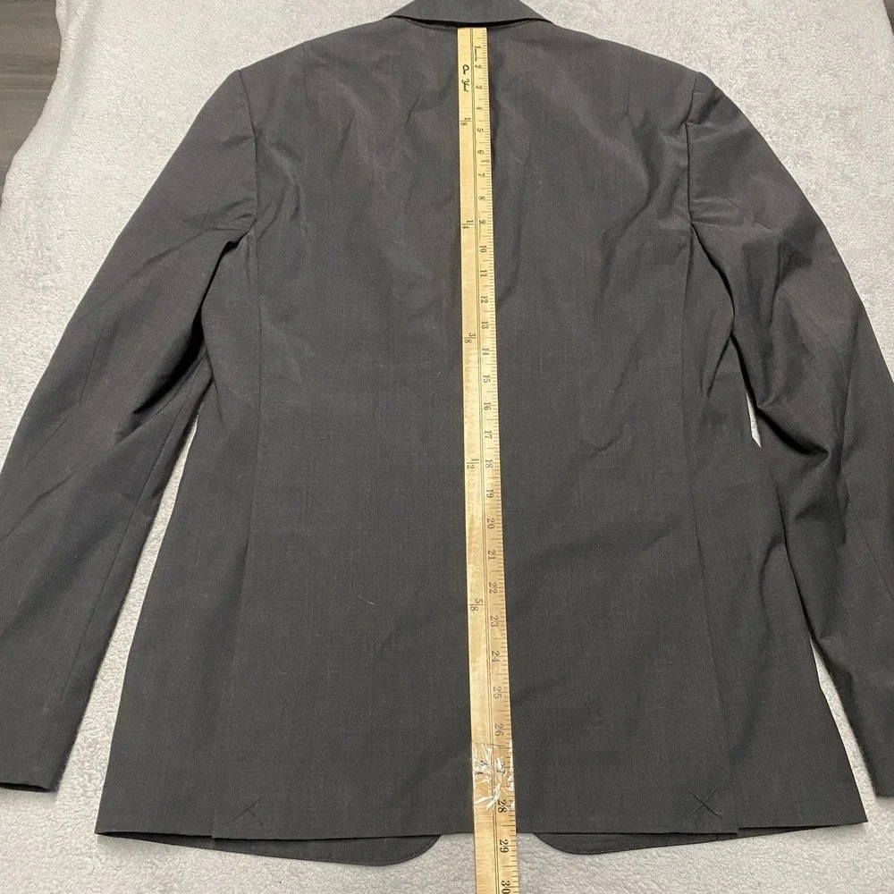 All Saints Blazer Mens Medium Charcoal Gray Wool Blend Stretch 38 Surgeon Cuff‎